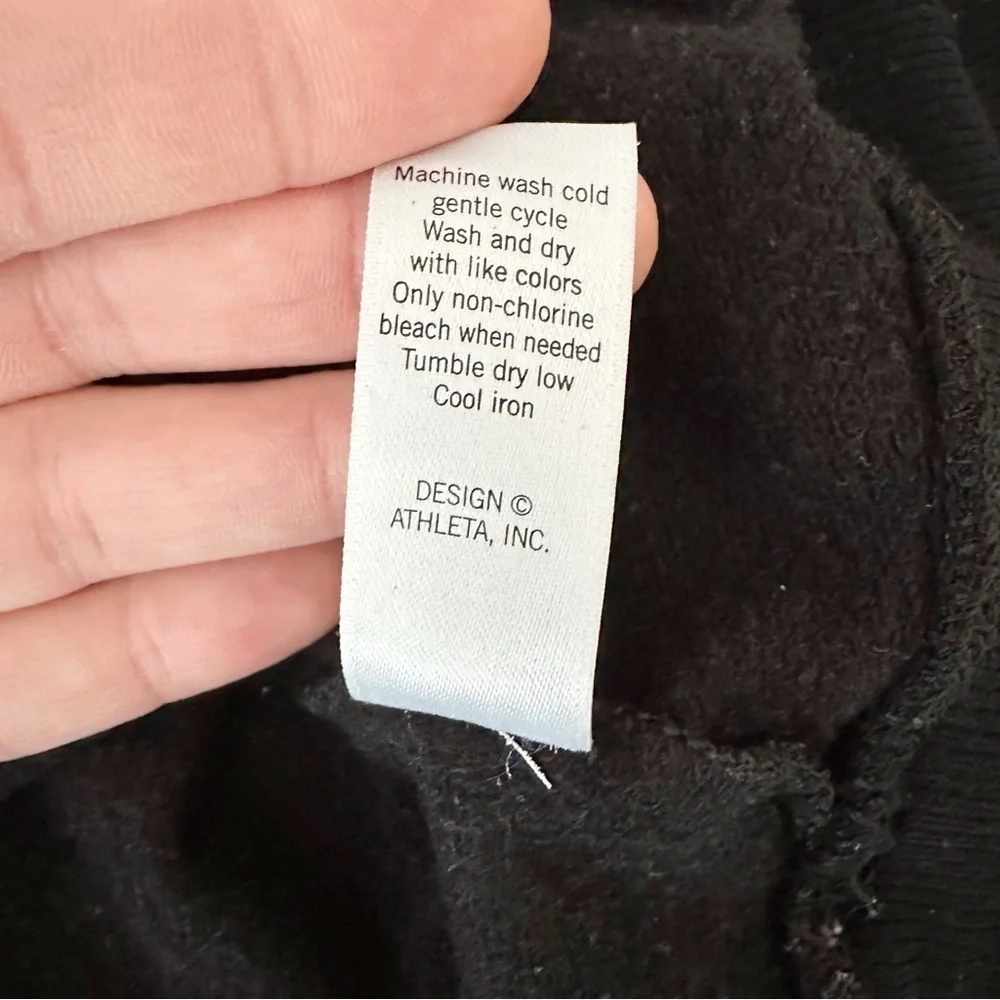 Athleta Black Boatneck Shoulder Zip Pullover Sweater Women’s Size Small